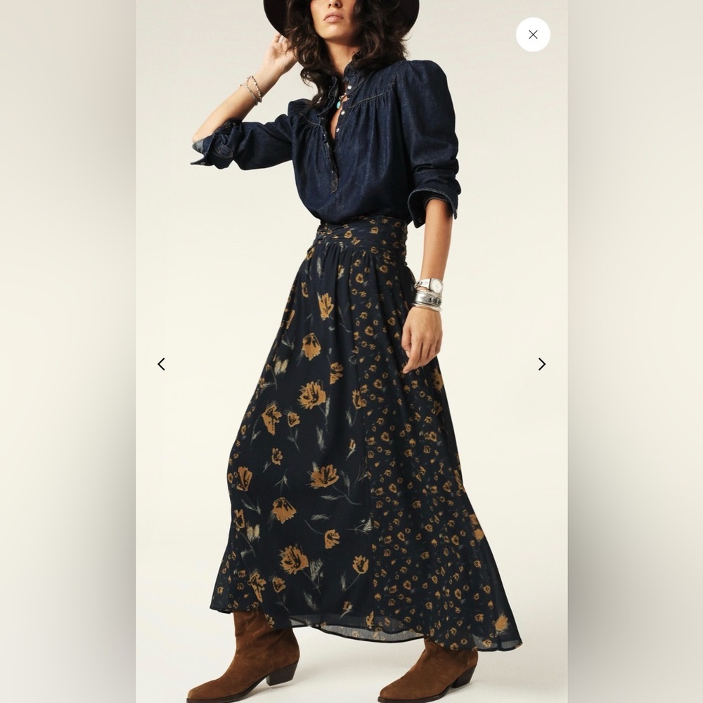 ba&sh Women's Findy Floral Chiffon Maxi Skirt - Picture 2 of 9